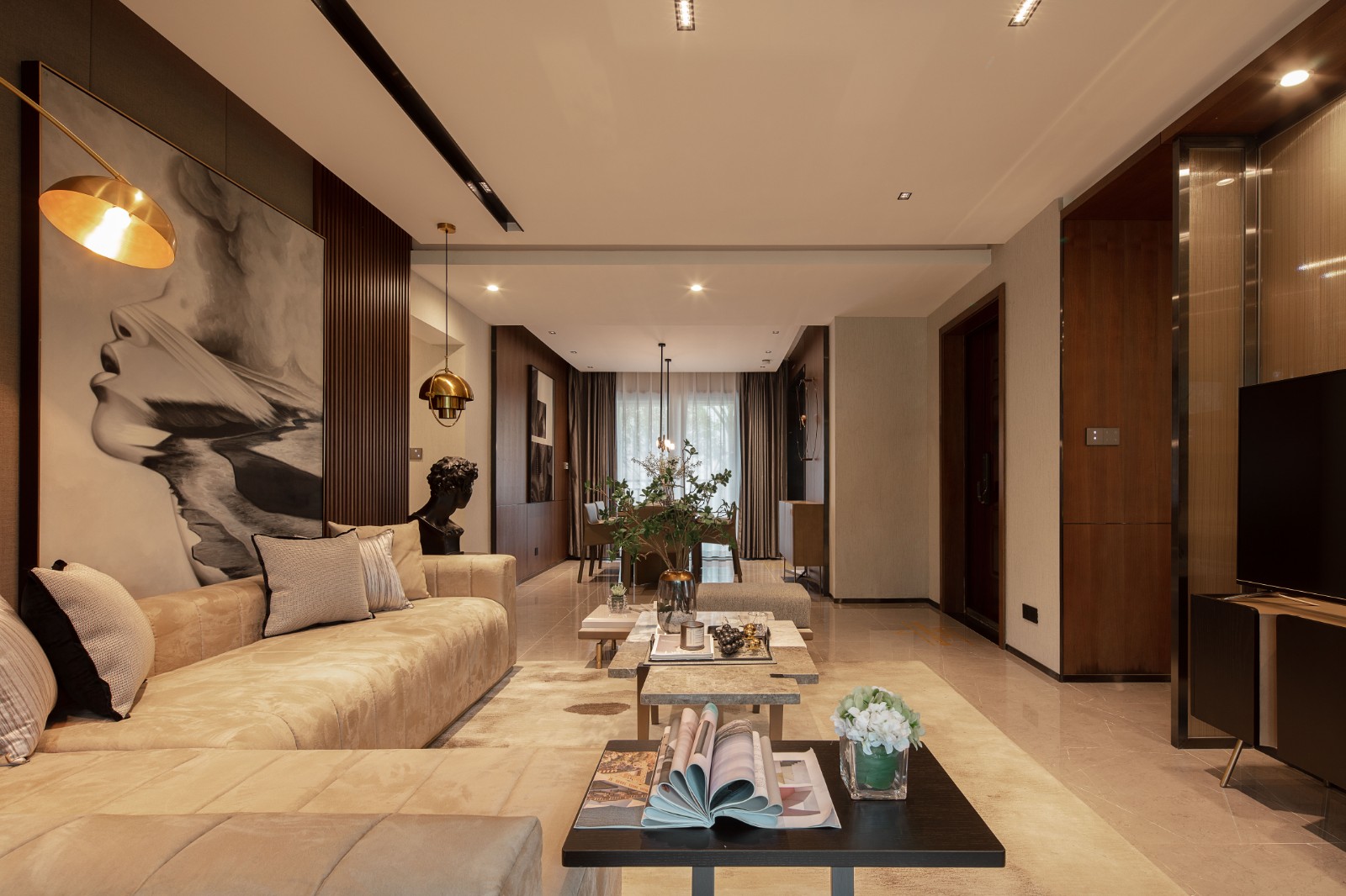 轻奢风格家装设计室内装修效果图-客厅 轻奢风格家装设计室内装修效果图-客厅